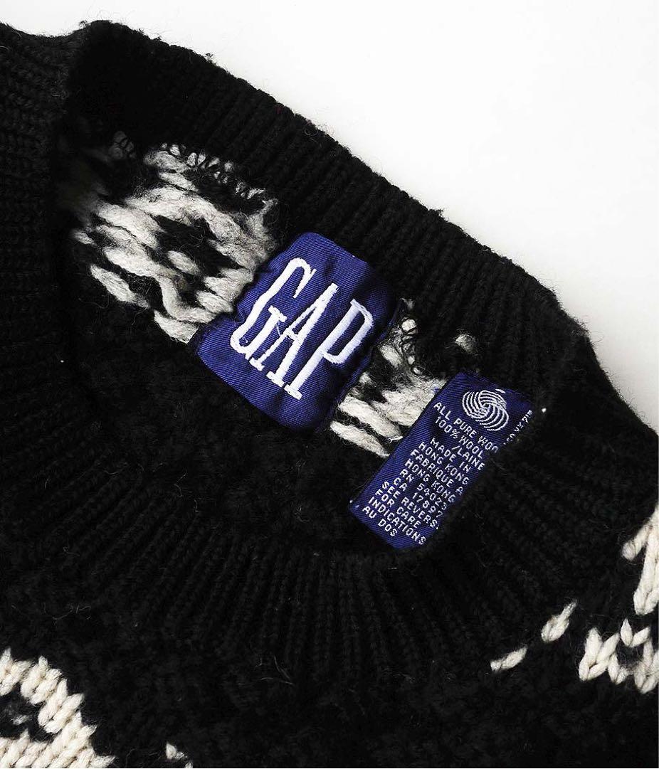 希少90's OLD GAP オールドギャップ　ノルディック柄　3Dニット　XL
