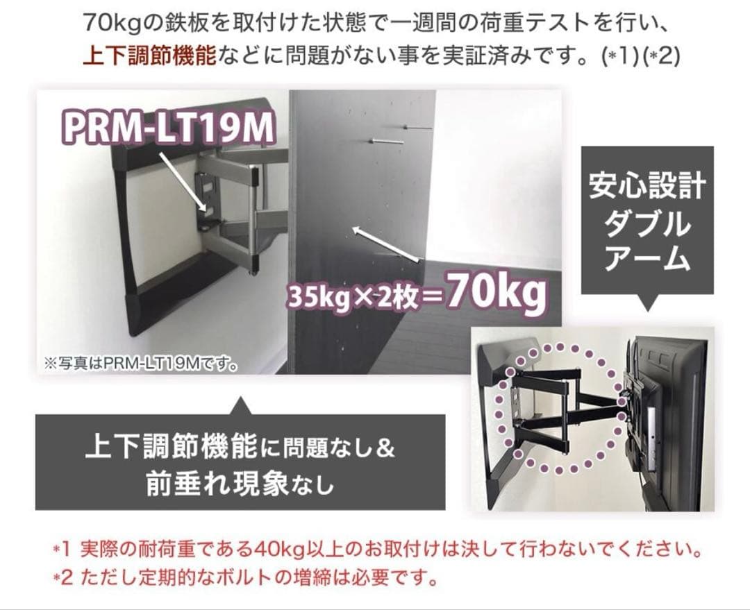 テレビ壁掛け金具 PRM-LT19M 黒