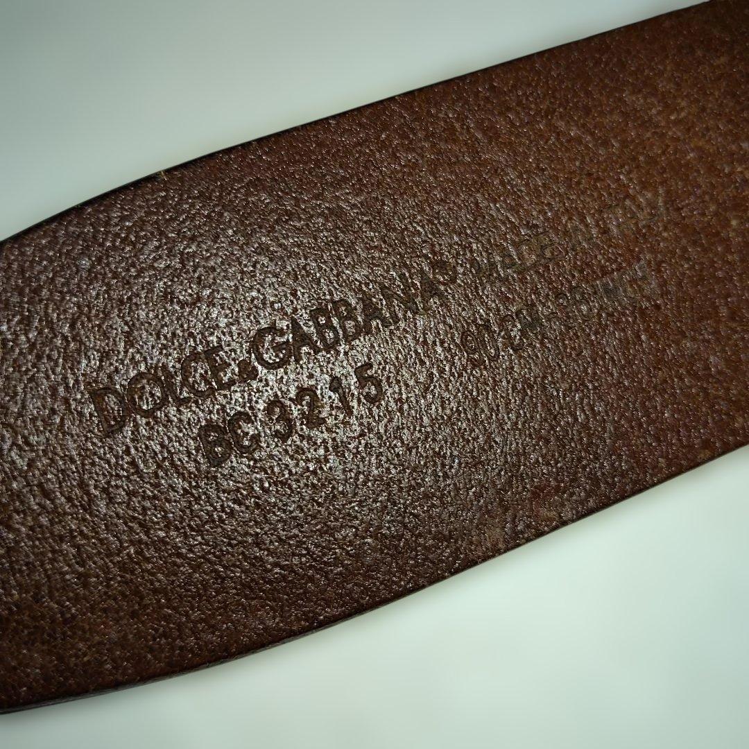 DOLCE & GABBANA レザー ベルト ブラウン