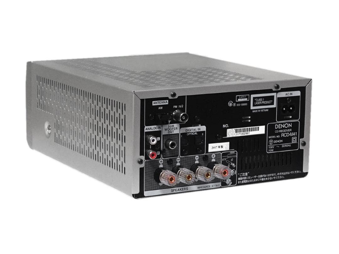 美品 DENON デノン RCD-M41 CDレシーバー シルバー 2017年製