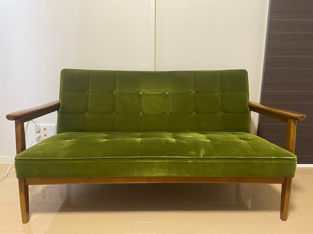 【50周年記念仕様】カリモク60 Kチェア モケットグリーン　2人掛けソファ