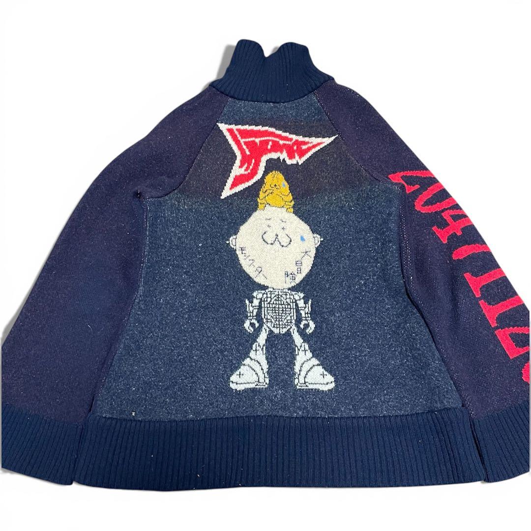 20471120/ハーフジップニット/M/日本製/ヒョーマ/90s 裏原/袖ロゴ