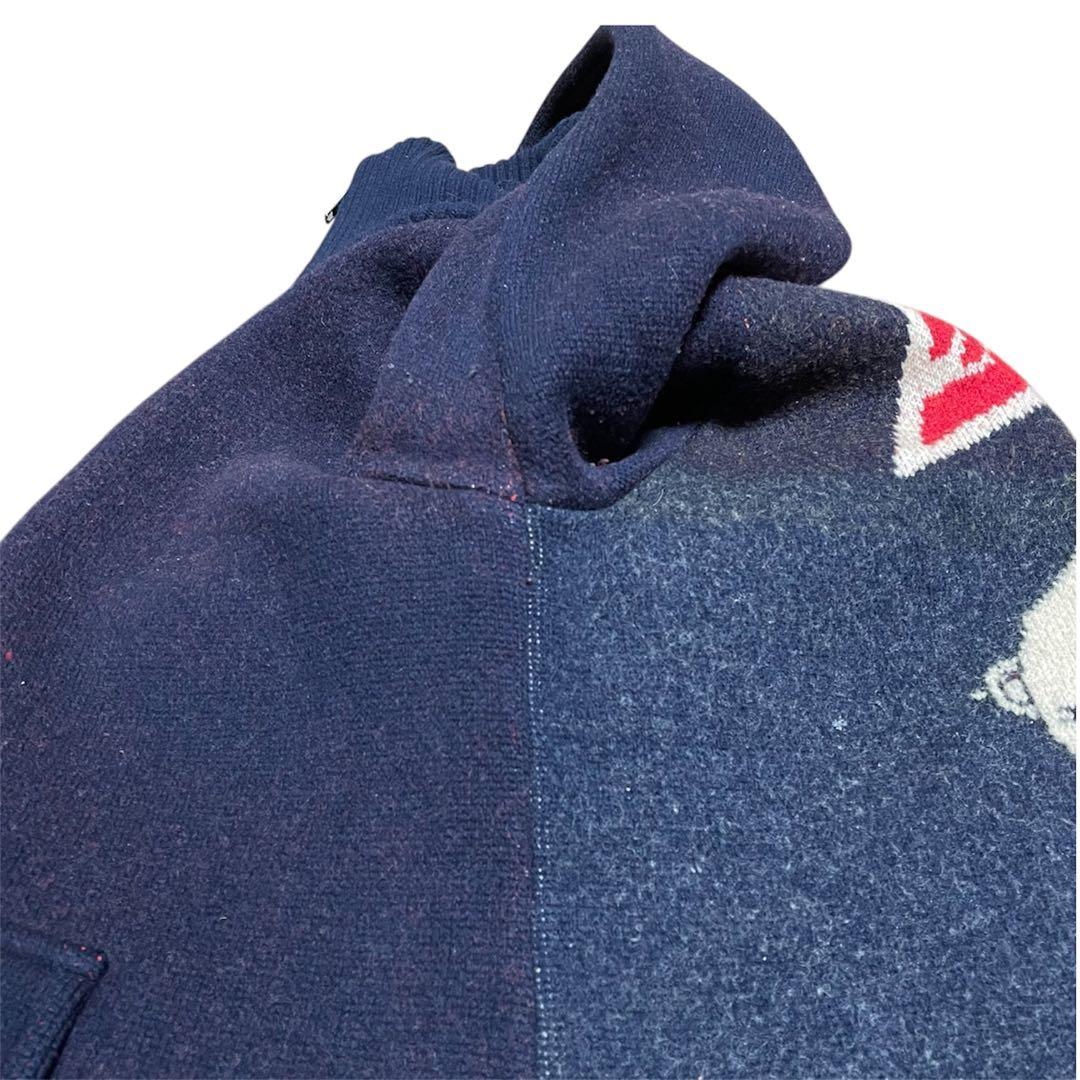 20471120/ハーフジップニット/M/日本製/ヒョーマ/90s 裏原/袖ロゴ