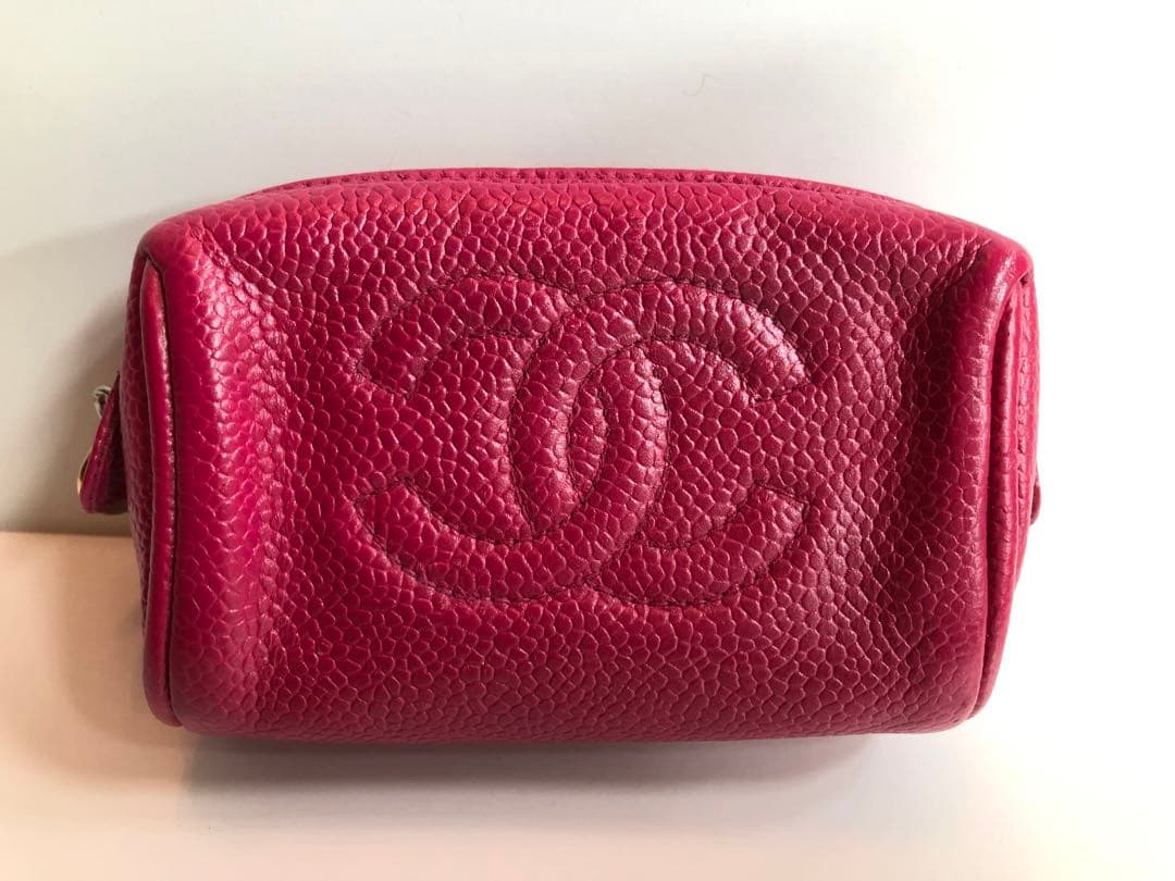 CHANEL マトラッセ　キャビアスキン ポーチ　 ピンク 財布