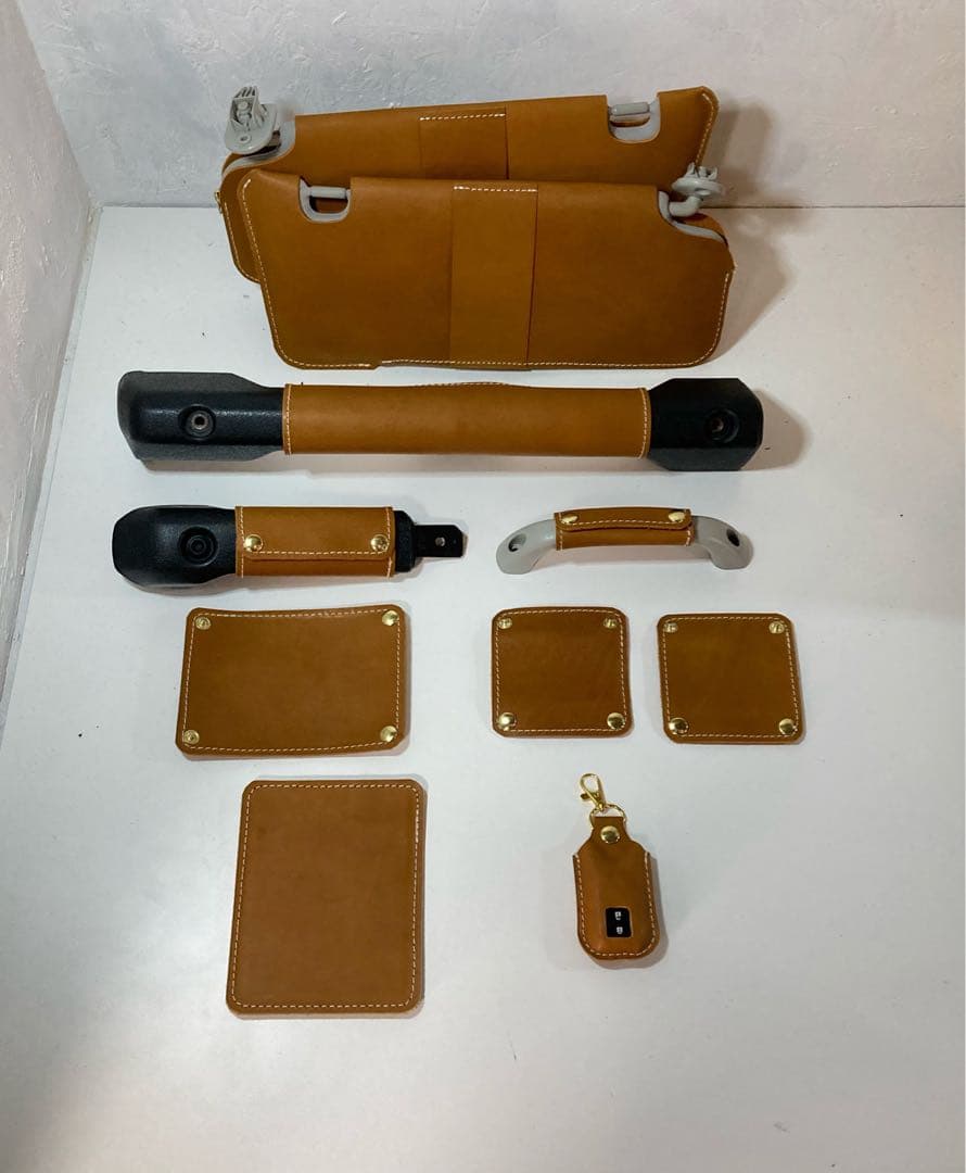 COCO◇新型ジムニー6点セット◇キャメル、ステッチ白、刻印無し