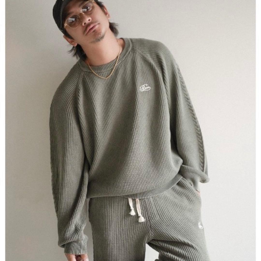 Re:room WASHED COLOR KNIT SETUP カーキ