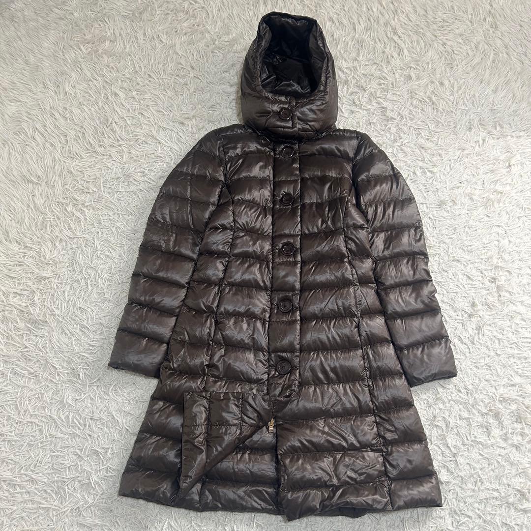 15992✨良品✨ヘルノ 38 フード着脱 ロングダウンジャケット コート