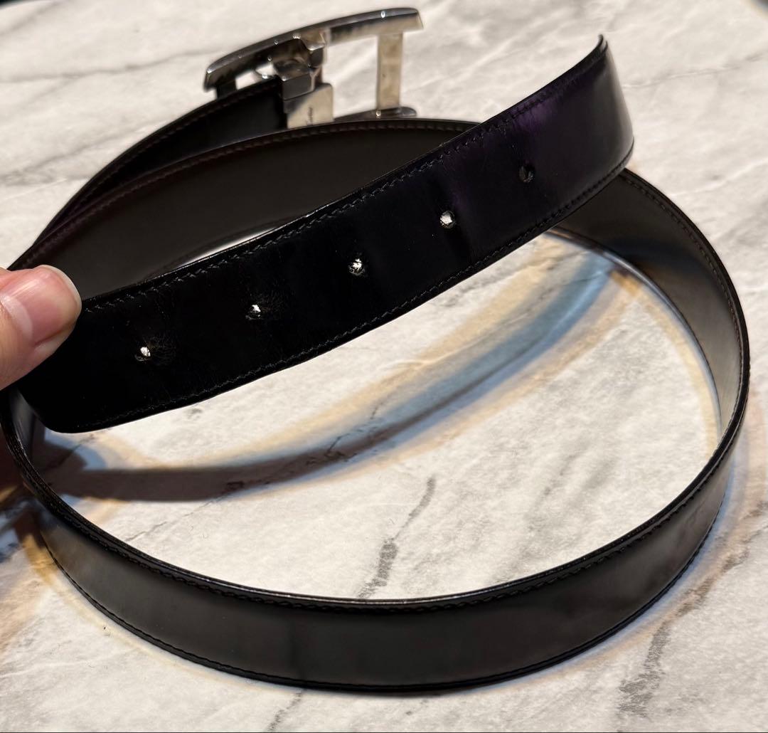 カルティエ タンクドゥ シルバーバックル リバーシブル レザーベルト