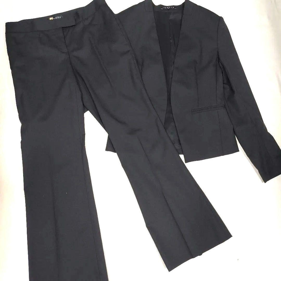 セオリー ノーカラージャケット フレアパンツ セットアップ　LANAI 黒