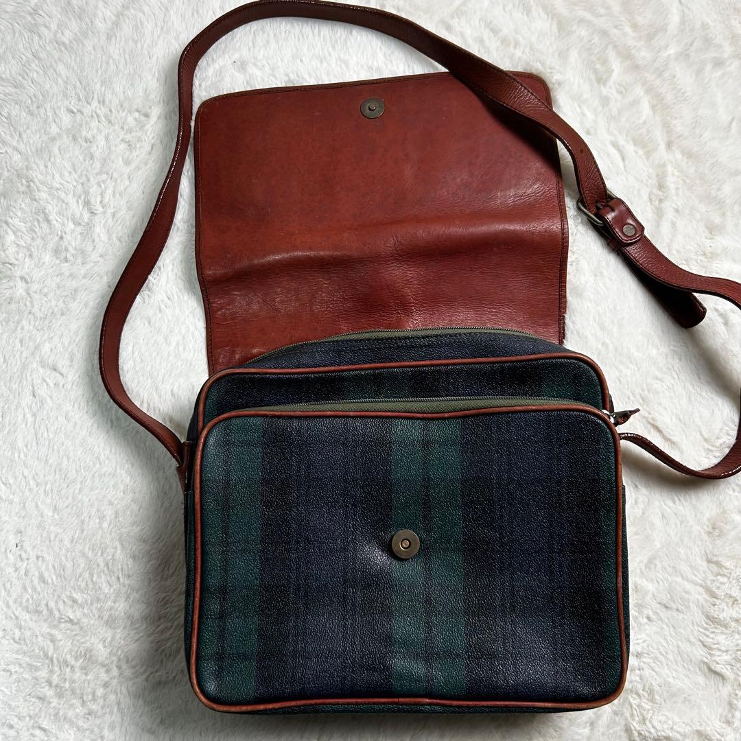 POLO RALPH LAUREN メッセンジャーバック　PVCレザー 緑