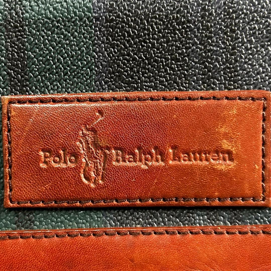 POLO RALPH LAUREN メッセンジャーバック　PVCレザー 緑