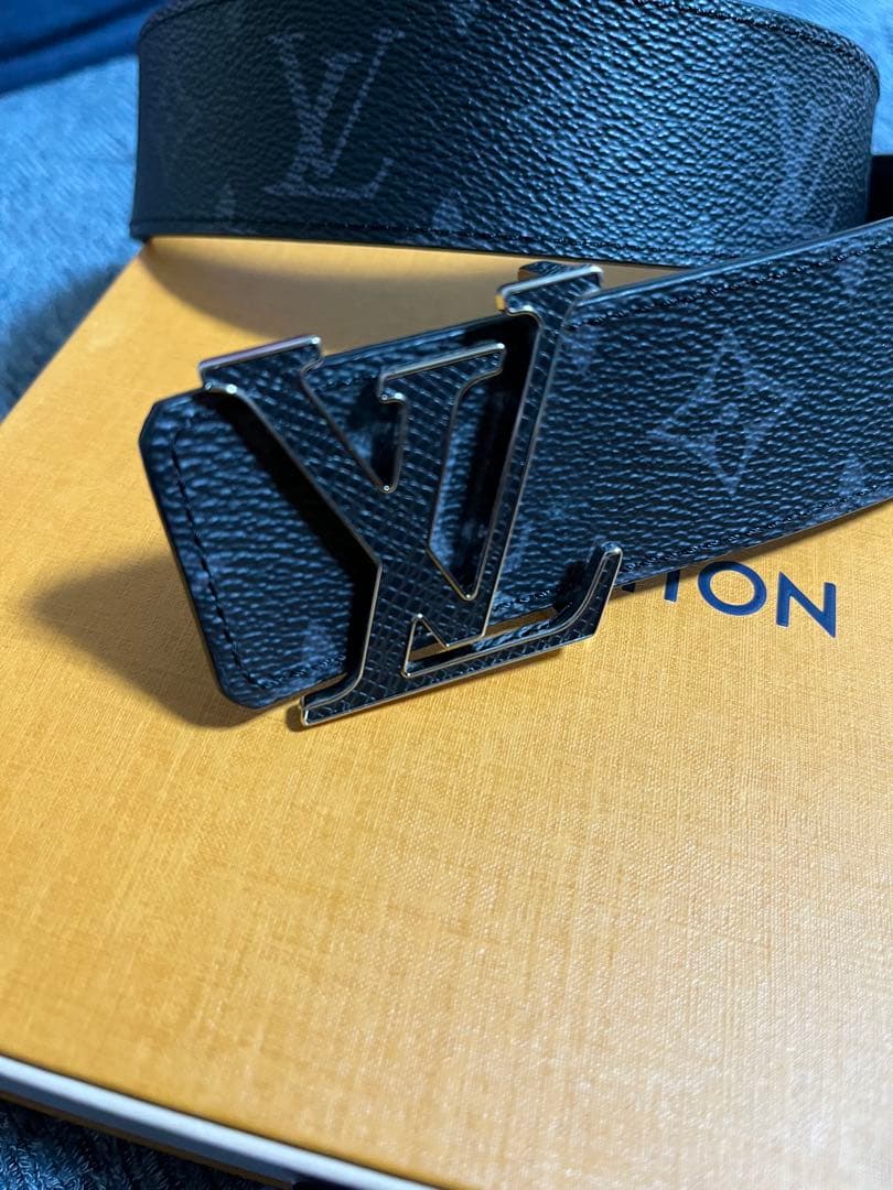 最終価格Louis Vuitton 黒 レザーベルト モノグラム