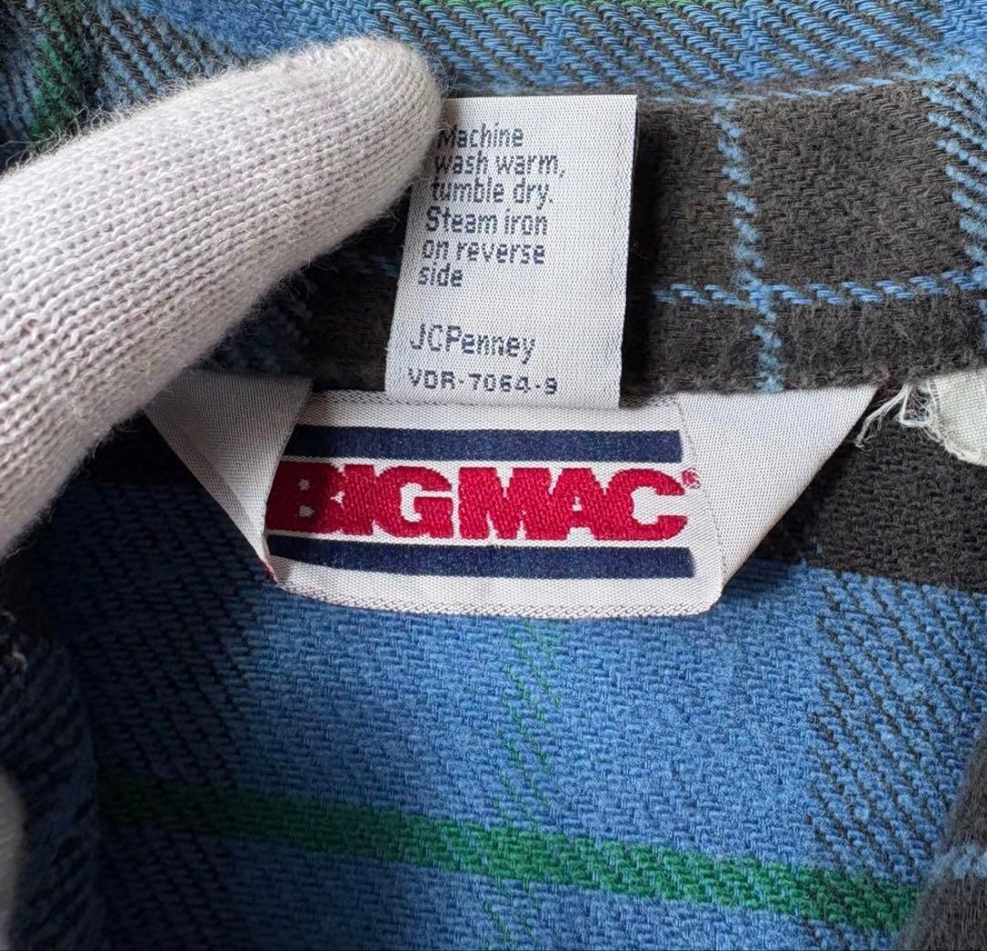 80’s BIG MAC ビックマック ブルー フランネルシャツ チェックネル