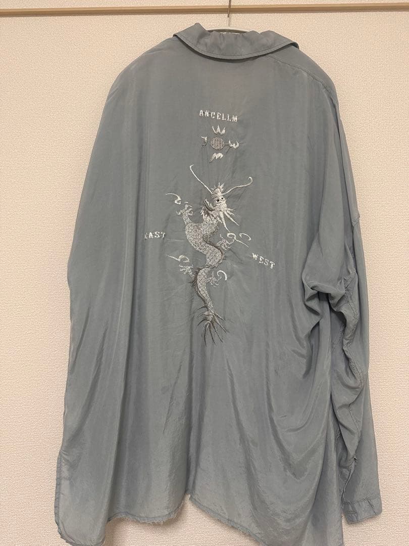 トップス ANCELLM AGING EMBROIDERY SHIRT SAX 25SS