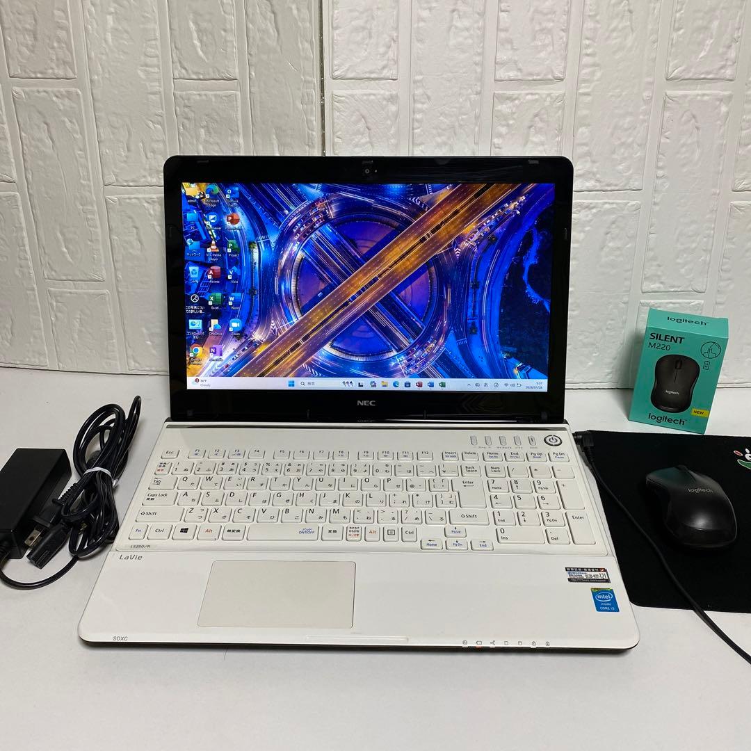 Windows11 オフィス付き　Webカメラ　高速起動SSD NECノートPC