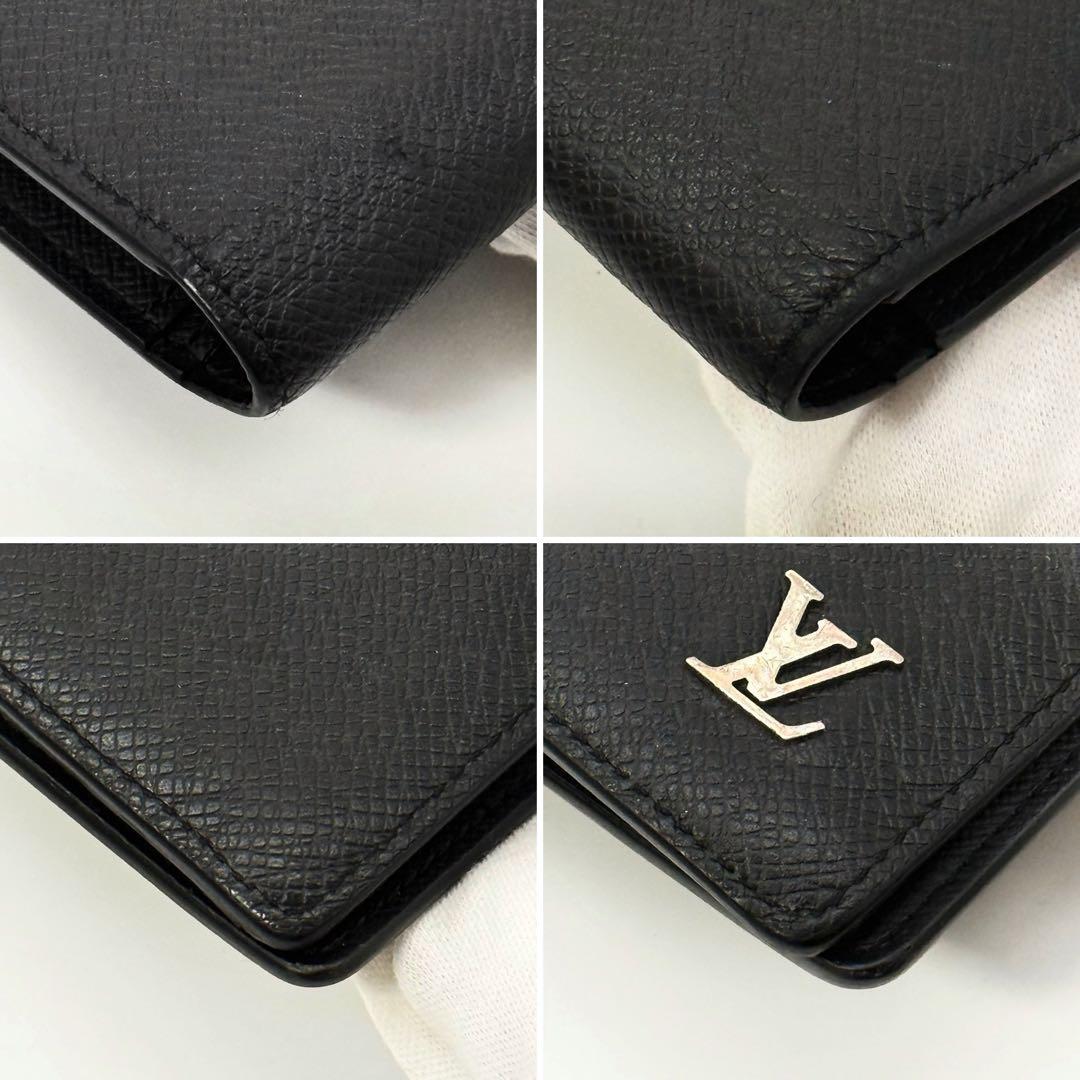 ✨美品 IC内蔵✨ルイヴィトン タイガ シルバーロゴ金具 ブラザ 長財布 黒牛革