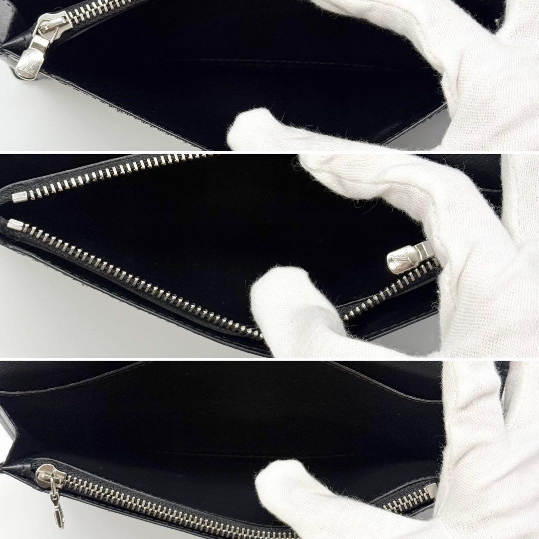 ✨美品 IC内蔵✨ルイヴィトン タイガ シルバーロゴ金具 ブラザ 長財布 黒牛革