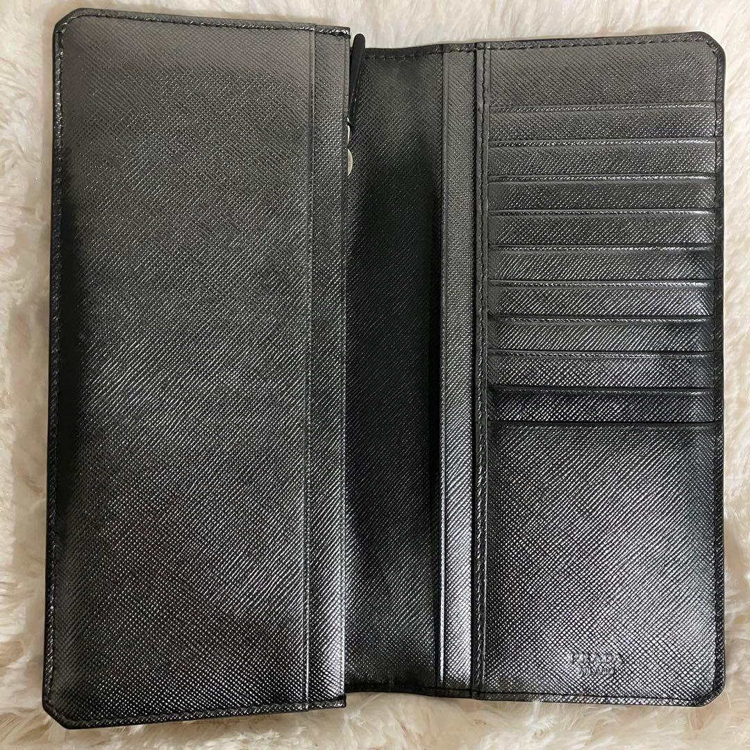 ✨極美品✨ PRADA 長財布 サファイアーノレザー ブラック 黒
