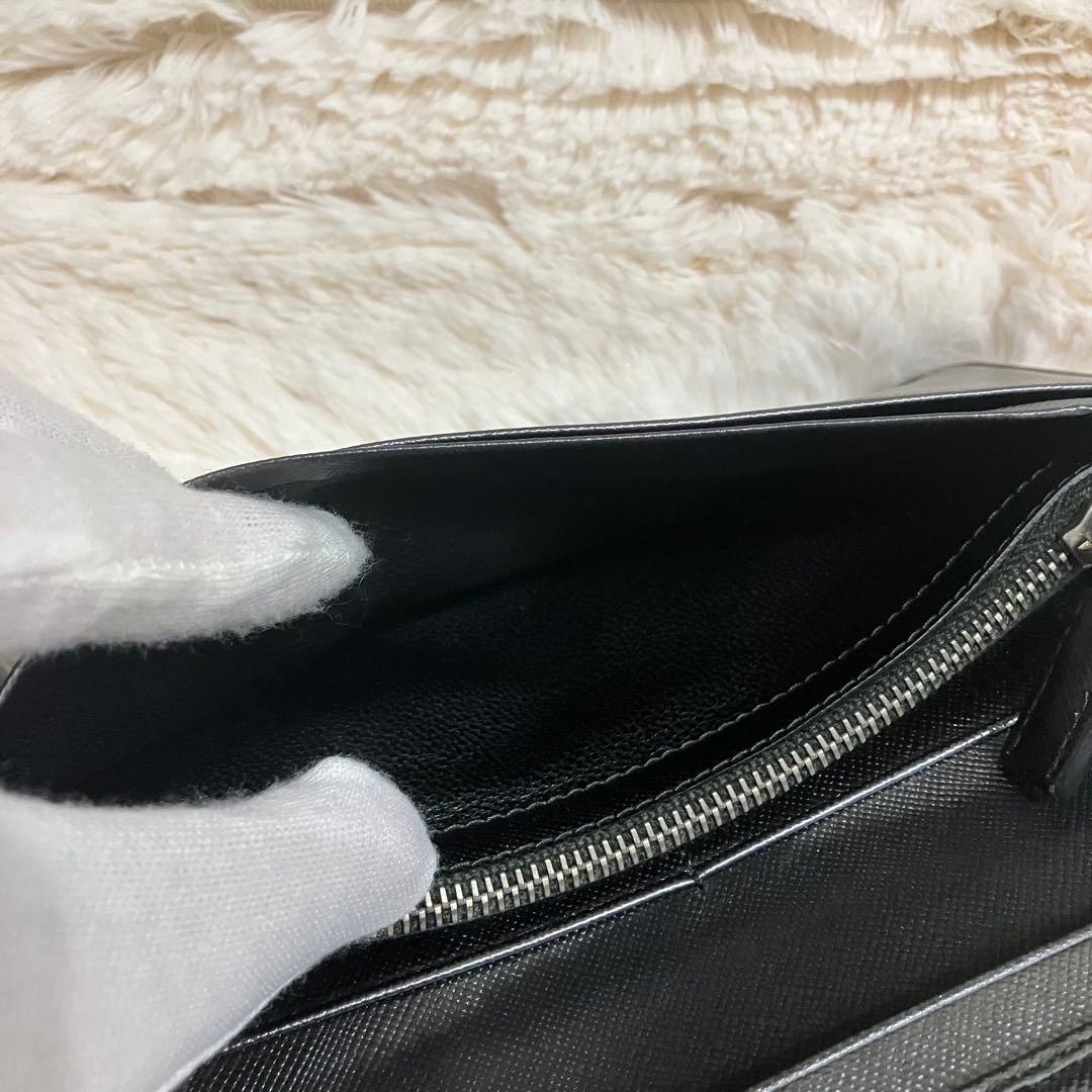✨極美品✨ PRADA 長財布 サファイアーノレザー ブラック 黒