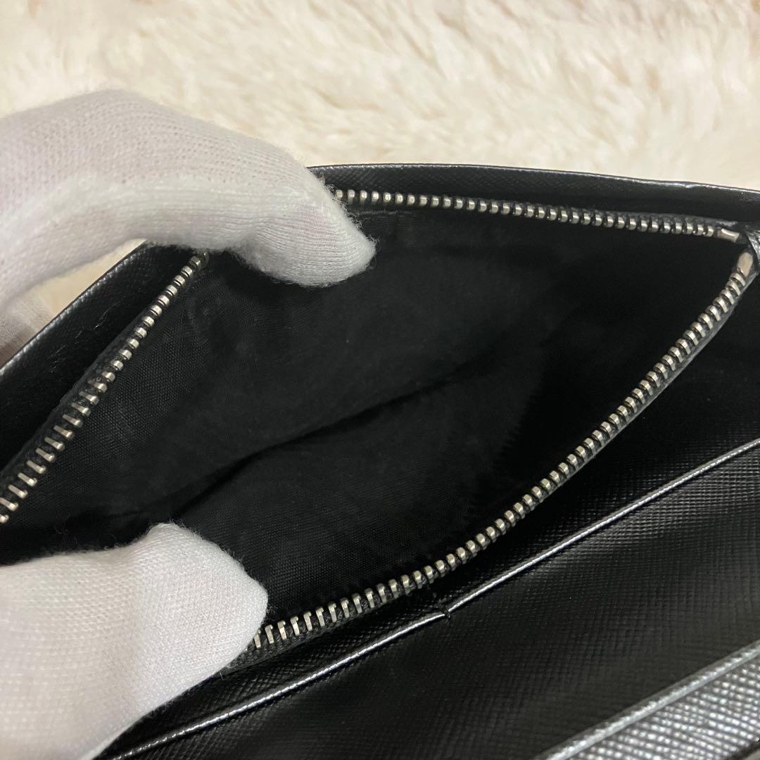 ✨極美品✨ PRADA 長財布 サファイアーノレザー ブラック 黒