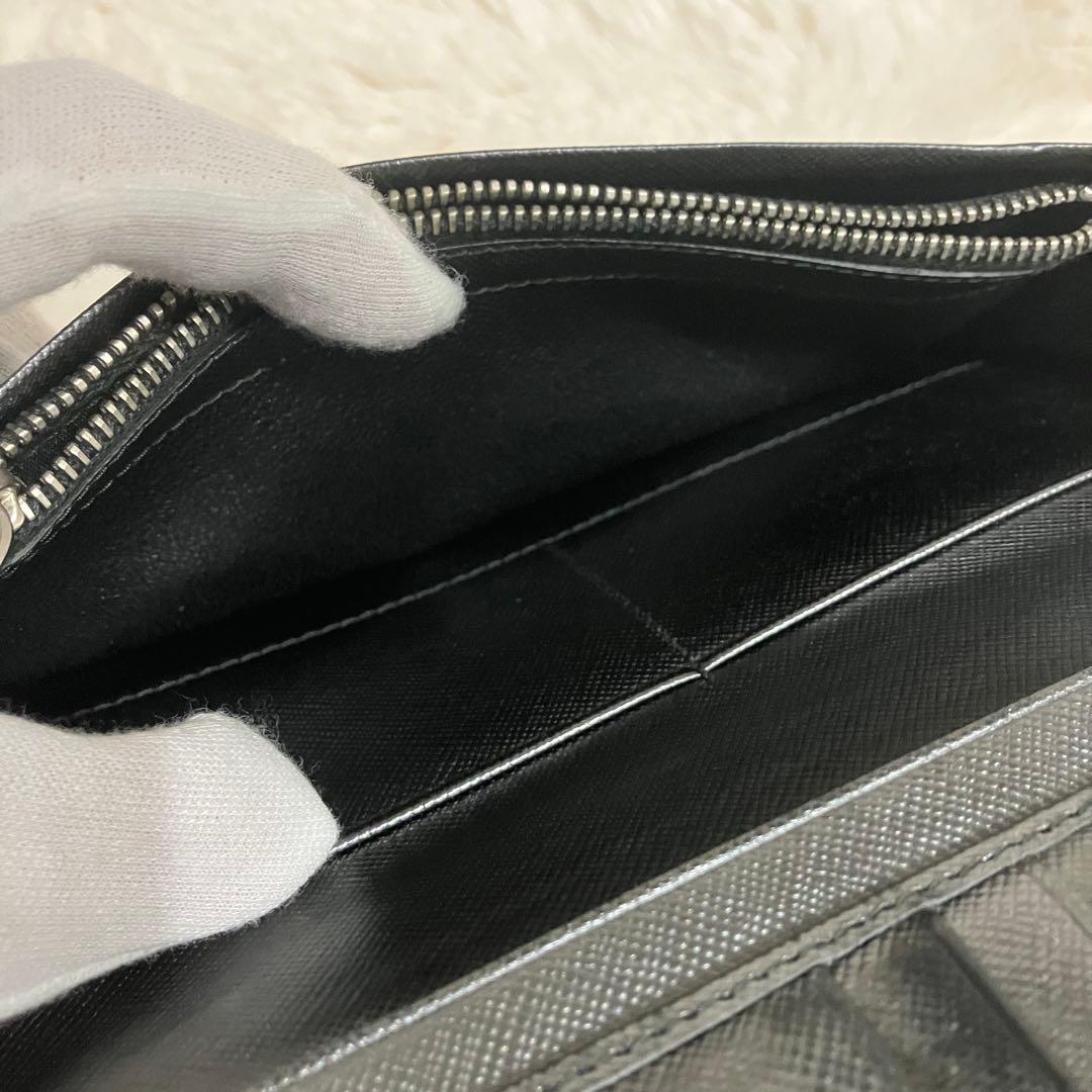 ✨極美品✨ PRADA 長財布 サファイアーノレザー ブラック 黒