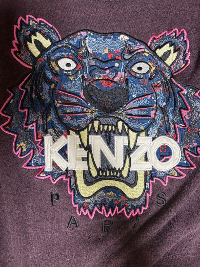 KENZO 虎刺繍 トレーナー ダークパープル