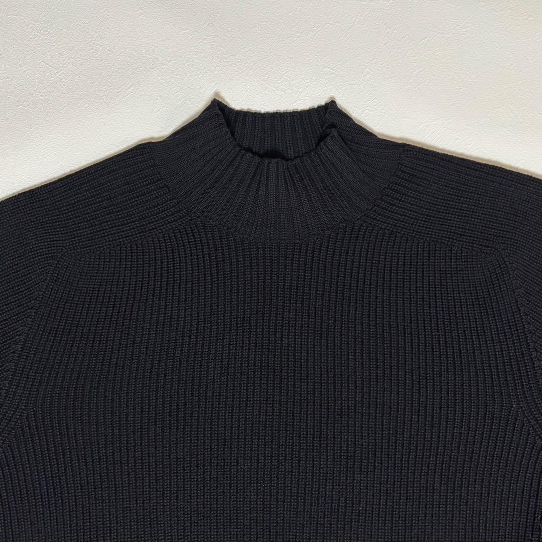 グランサッソ 8G レインウール モックネックニット ブラック 50 約5万円