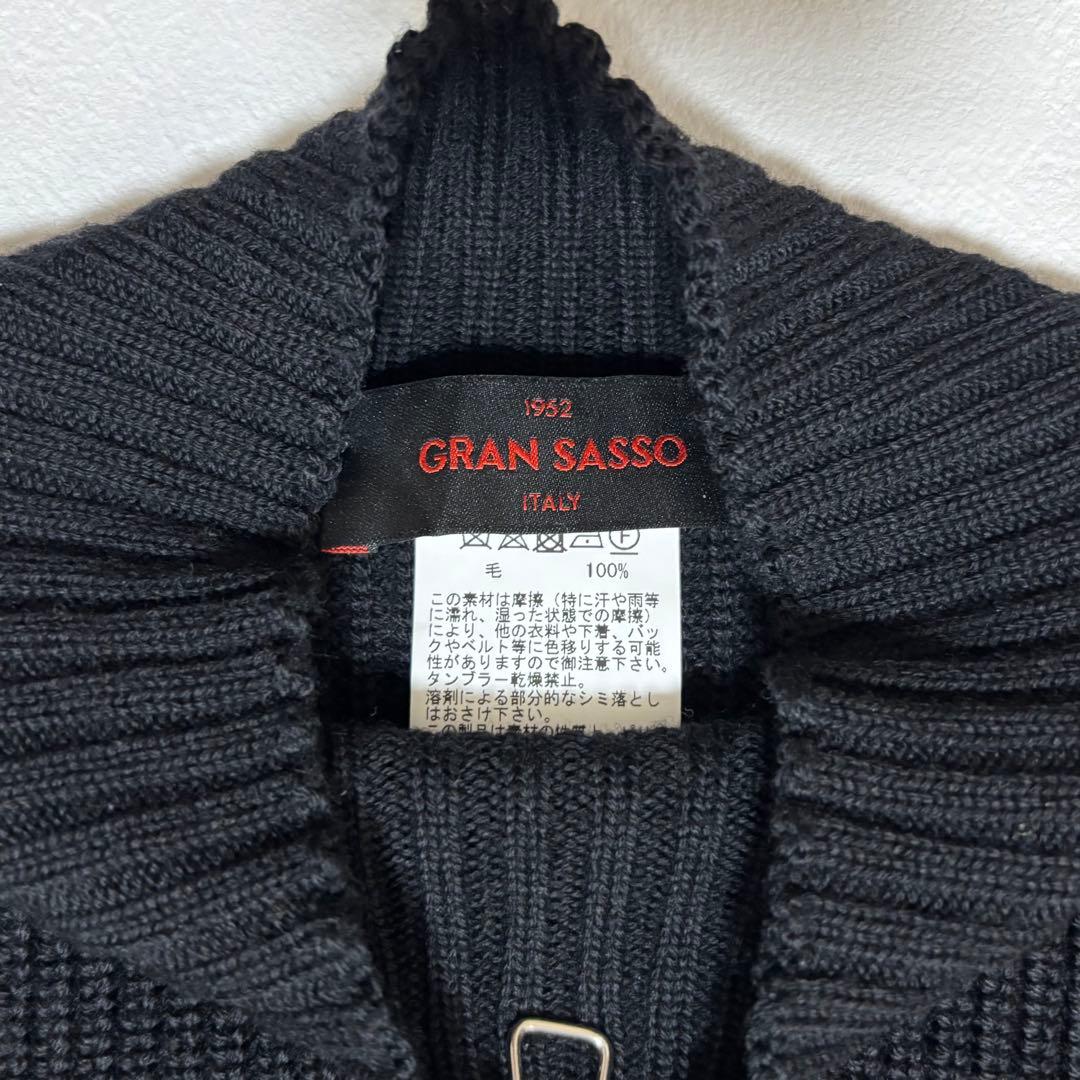 グランサッソ 8G レインウール モックネックニット ブラック 50 約5万円
