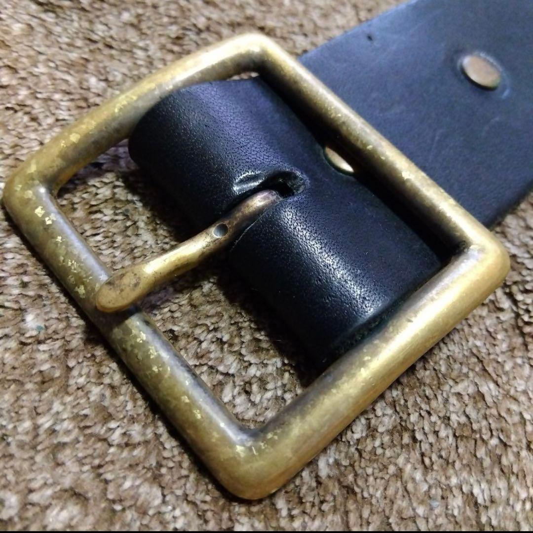 34inch HTC パイソン レザースタッズ ベルト ブラック