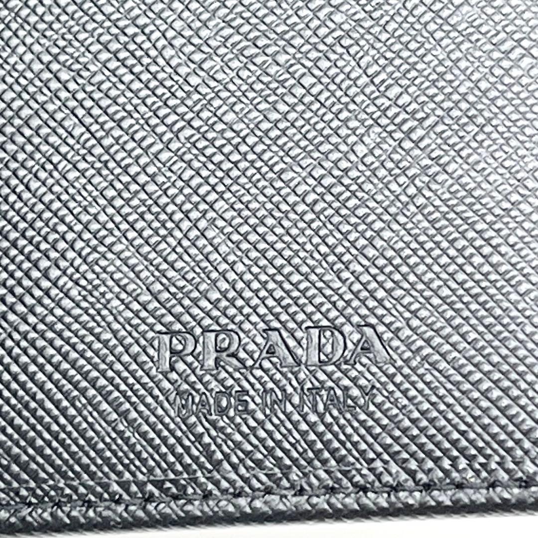 【美品】プラダ 長財布 三角ロゴ 金具 サフィアーノレザー ブラック