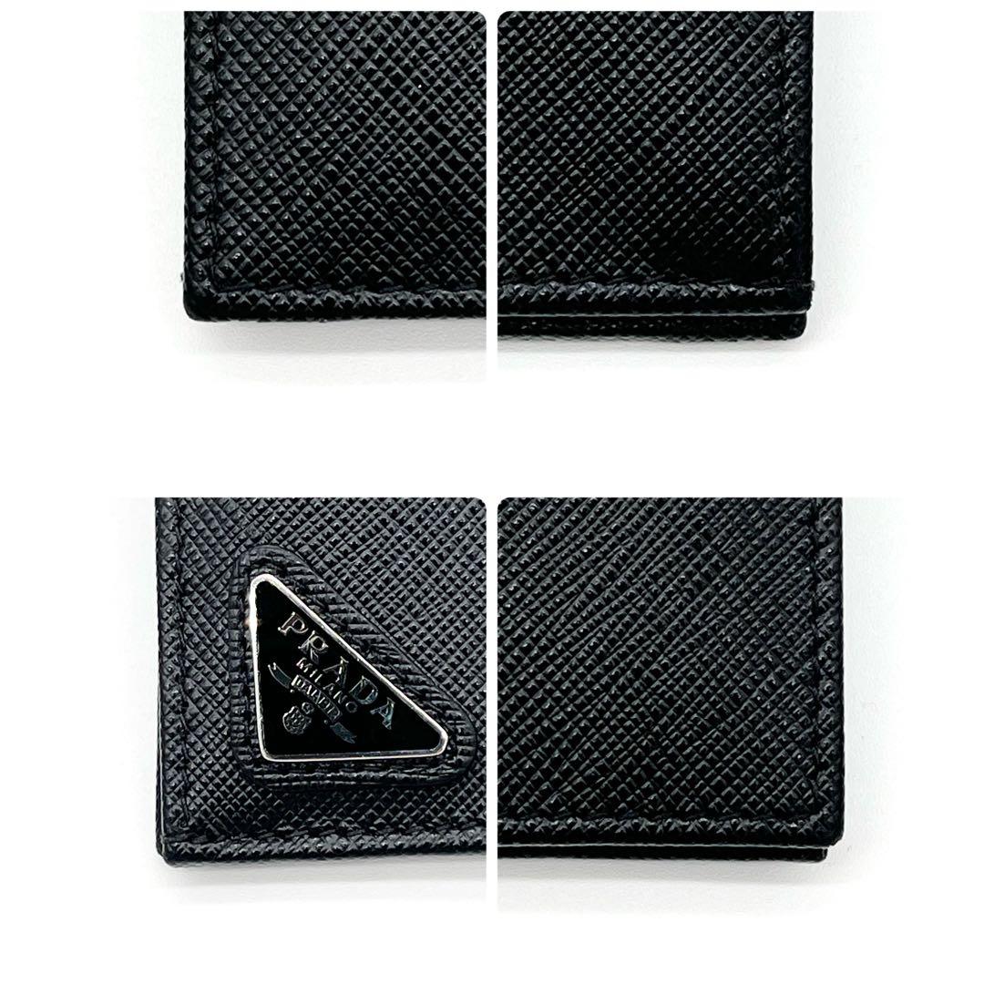 【美品】プラダ 長財布 三角ロゴ 金具 サフィアーノレザー ブラック