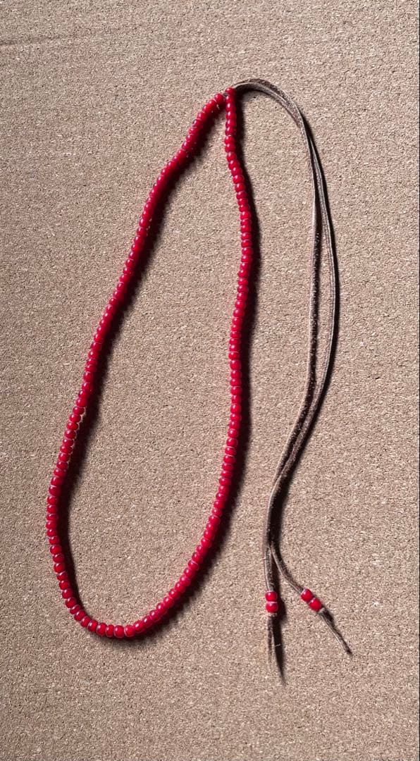 ビンテージ　濃い赤　ホワイトハーツ　ネックレス