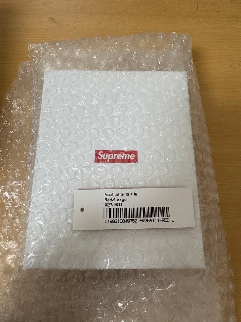 シュプリーム　supreme ベルト 25FW レッド　Lサイズ 新品未使用