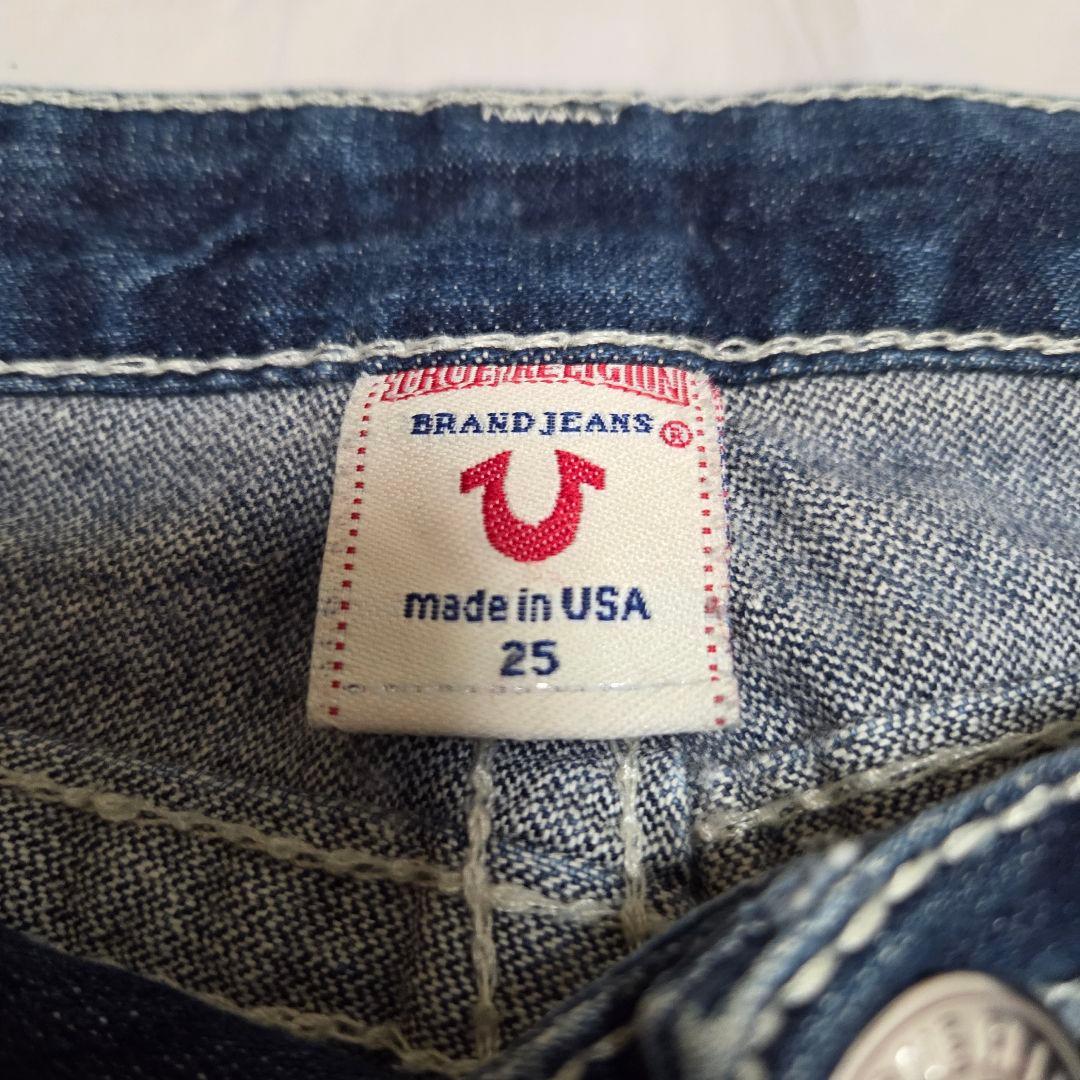 極美品TRUE RELIGIONブーツカット・フレアデニム・ダークブルーW25