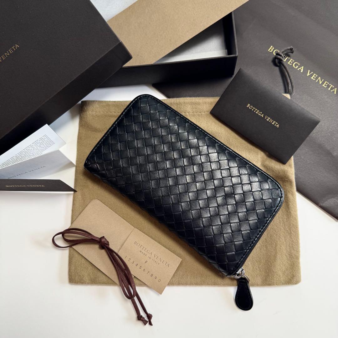 ★美品 値下げ★ボッテガヴェネタ 黒ネロ VNカーフ ラウンドジップウォレット