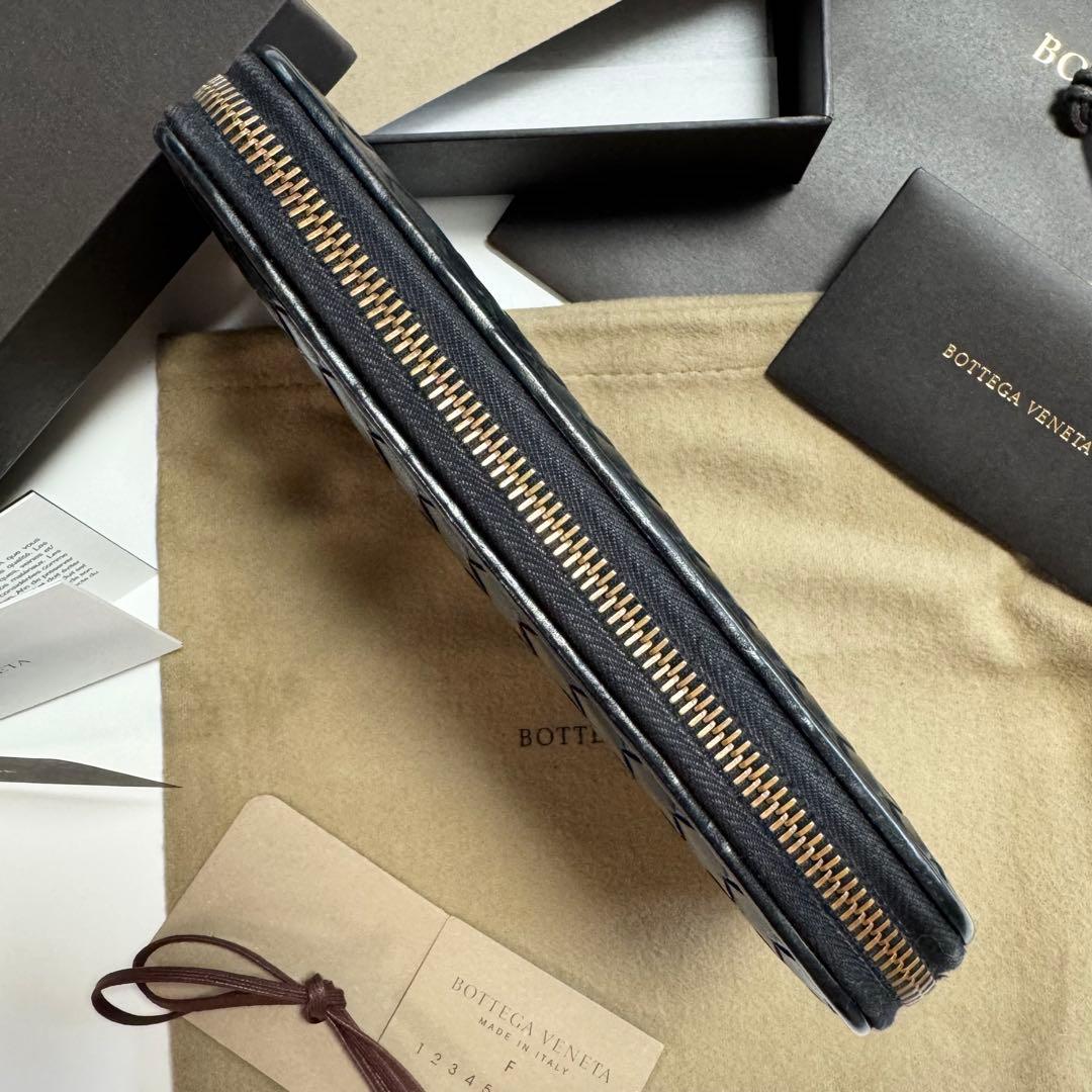★美品 値下げ★ボッテガヴェネタ 黒ネロ VNカーフ ラウンドジップウォレット