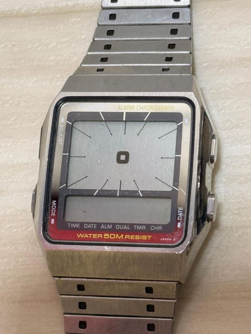 CASIO HOTBIZ デジタル腕時計 ステンレスバンド ジャンク