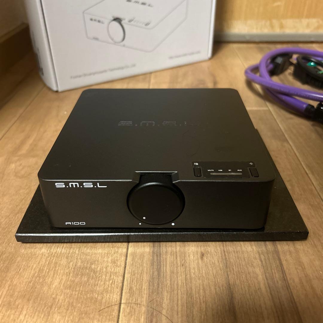 SMSL A100 SW対応デジタルパワーアンプ 高音質電源ケーブル付き