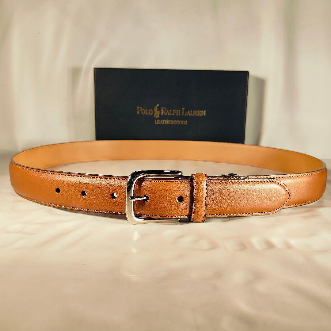 【新品未使用】PRL RALPH LAUREN 高級カーフレザー ドレスベルト