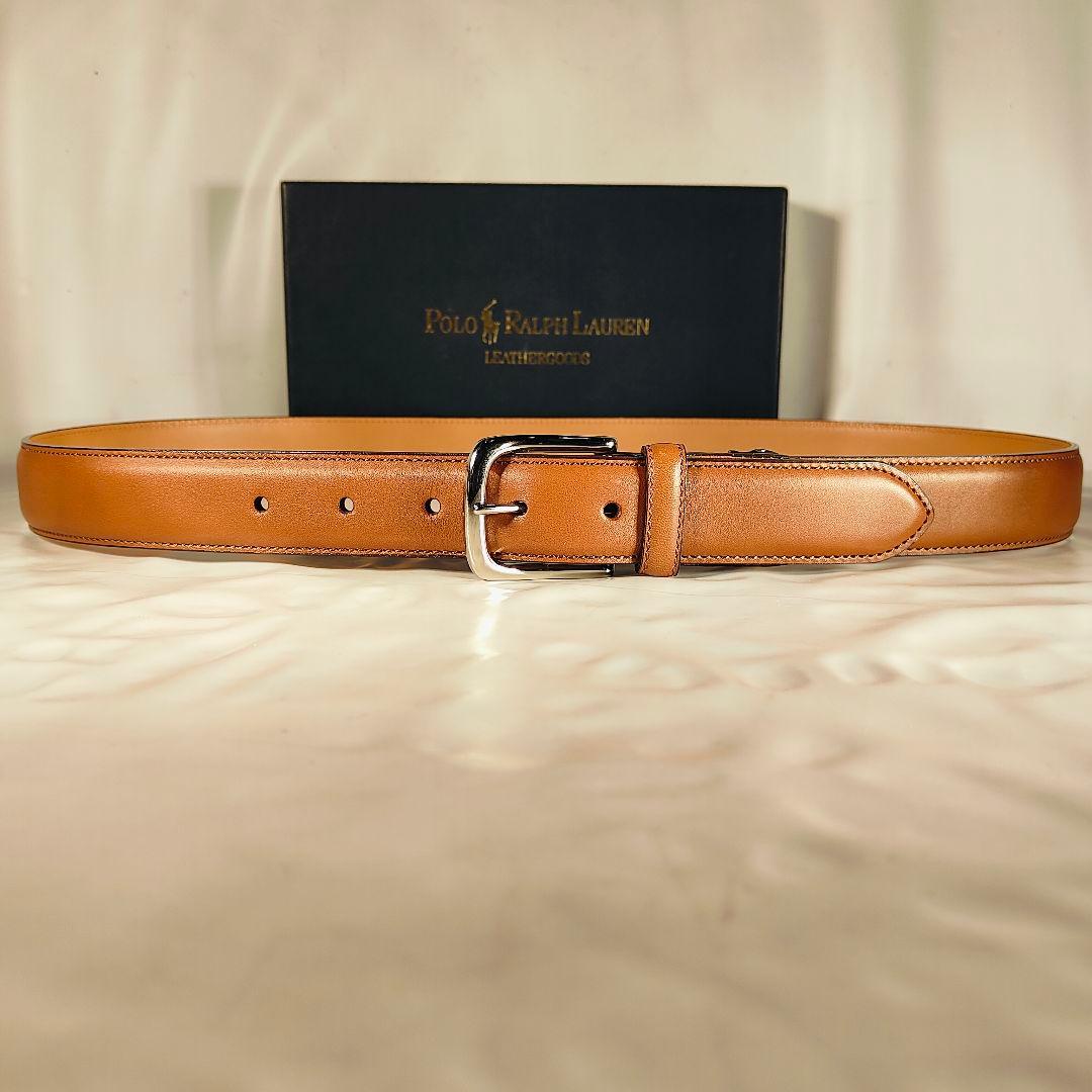 【新品未使用】PRL RALPH LAUREN 高級カーフレザー ドレスベルト