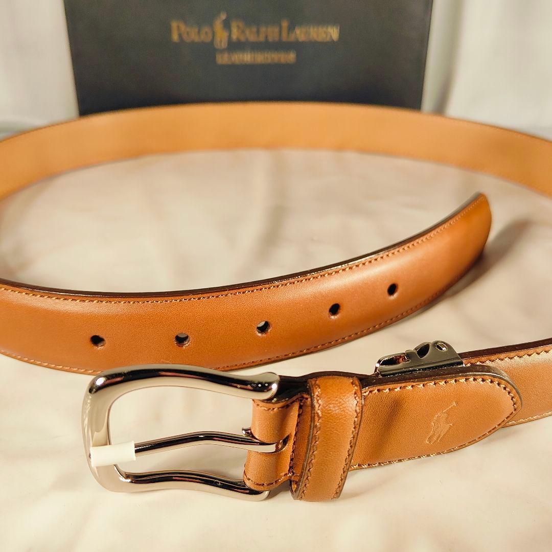 【新品未使用】PRL RALPH LAUREN 高級カーフレザー ドレスベルト