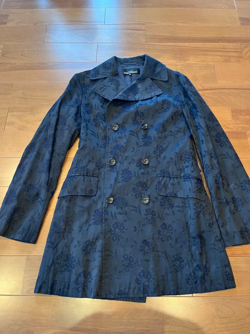 トリココムデギャルソン　花柄刺繍サテンパンツスーツ　紺　tricot