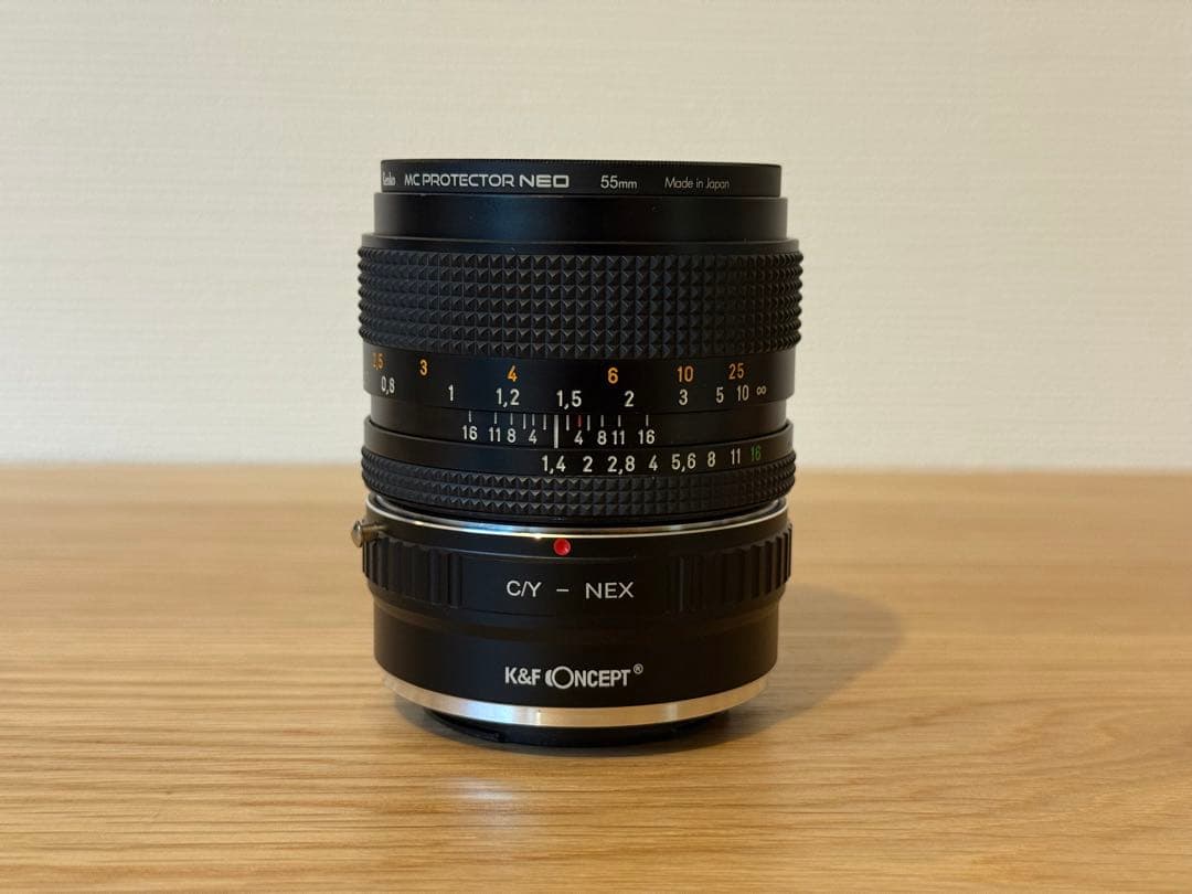 CONTAX Planar 50mm F1.4 MMJ プラナー　アダプター付き