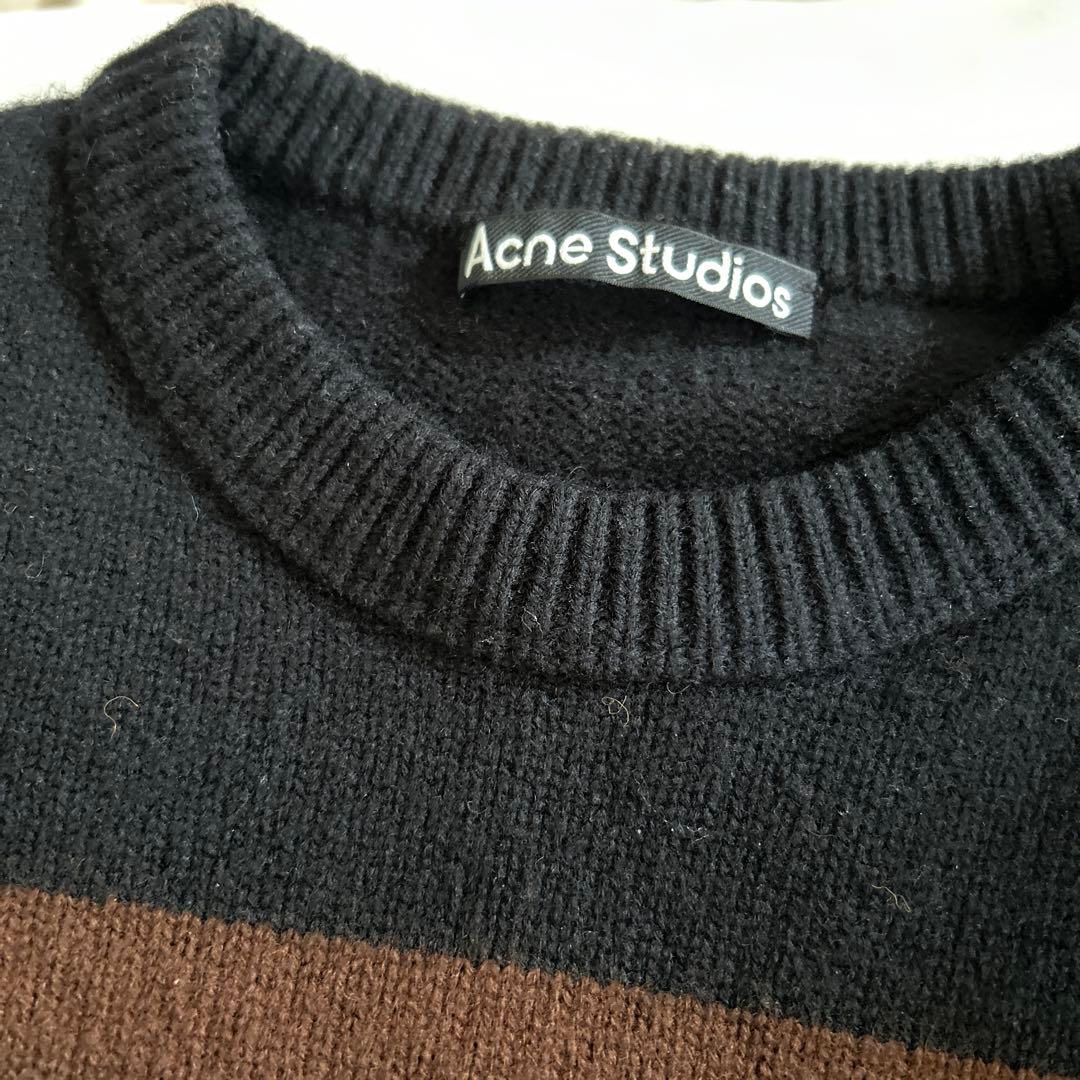 トップス Acne Studios Striped Face Patch Sweater