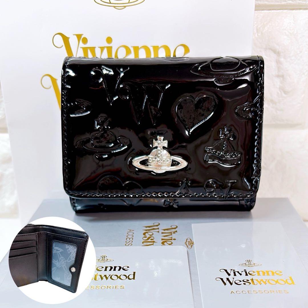 【新作✨️】柄付き Vivienne Westwood 3つ折り財布 エナメル
