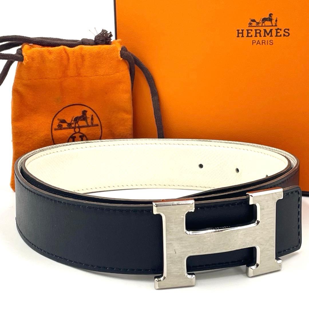 【極美品】エルメス コンスタンス リバーシブルベルト サイズ85マットシルバー