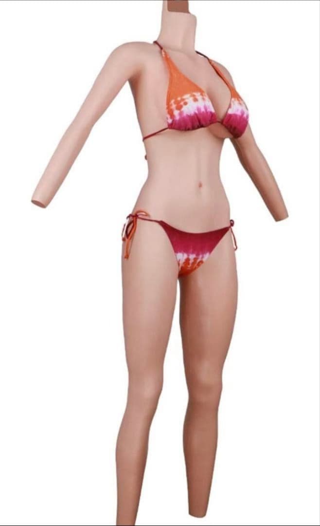 シリコンボディースーツ 女装 コスプレ 女装男子　変装用 袖付き Dカップ