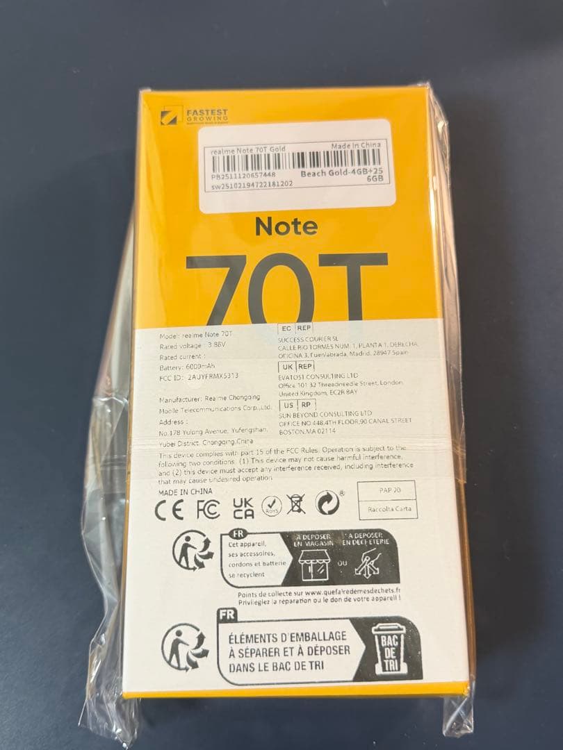 realme Note 70T 本体BLACK 4/256GB新品未使用