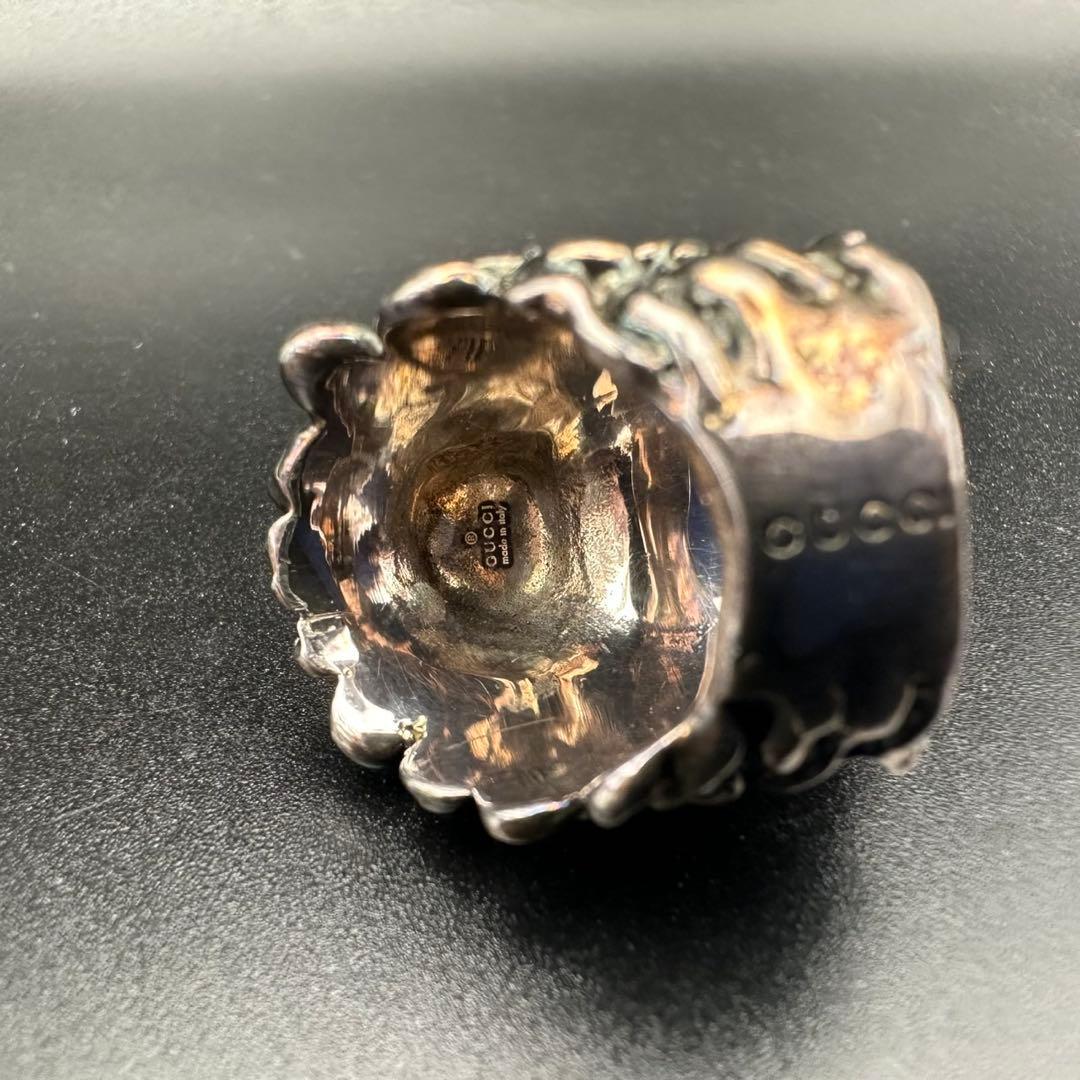 極美品✨　GUCCI　リング　指輪　ライオンヘッド　ロゴ　刻印　1473
