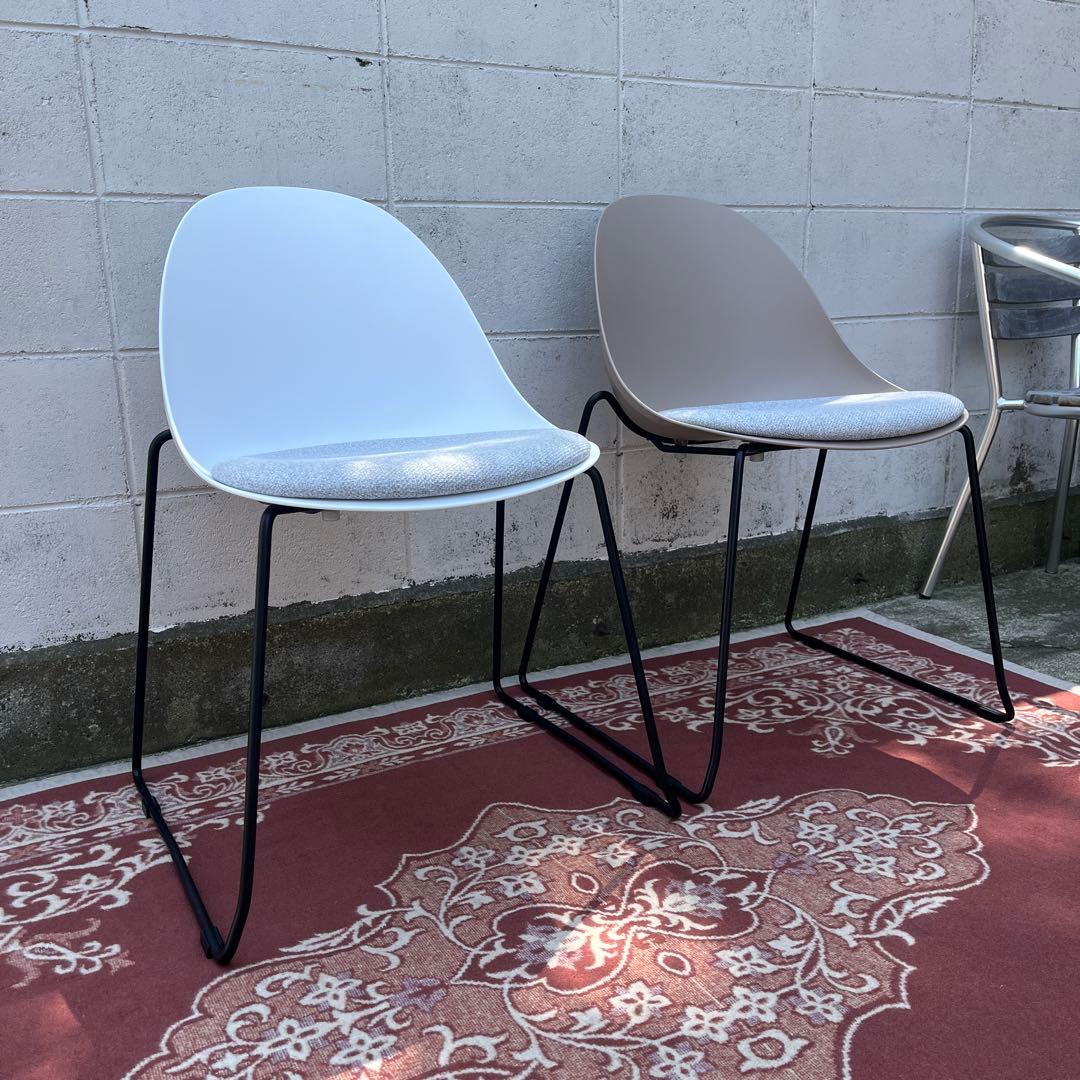 美品2点セット◾️関家具 クラッシュゲート エッグチェア スタッキングチェア 椅子